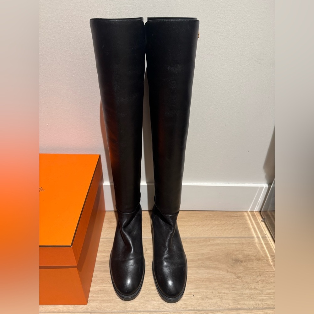 Stuart Weitzman Keelan black leather knee high boots (size 5)